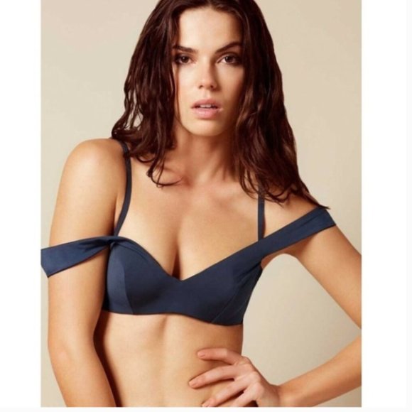 NWT Agent Provocateur Navy Pia Bikini Set size 6 and 36C liner still attached - Picture 7 of 16